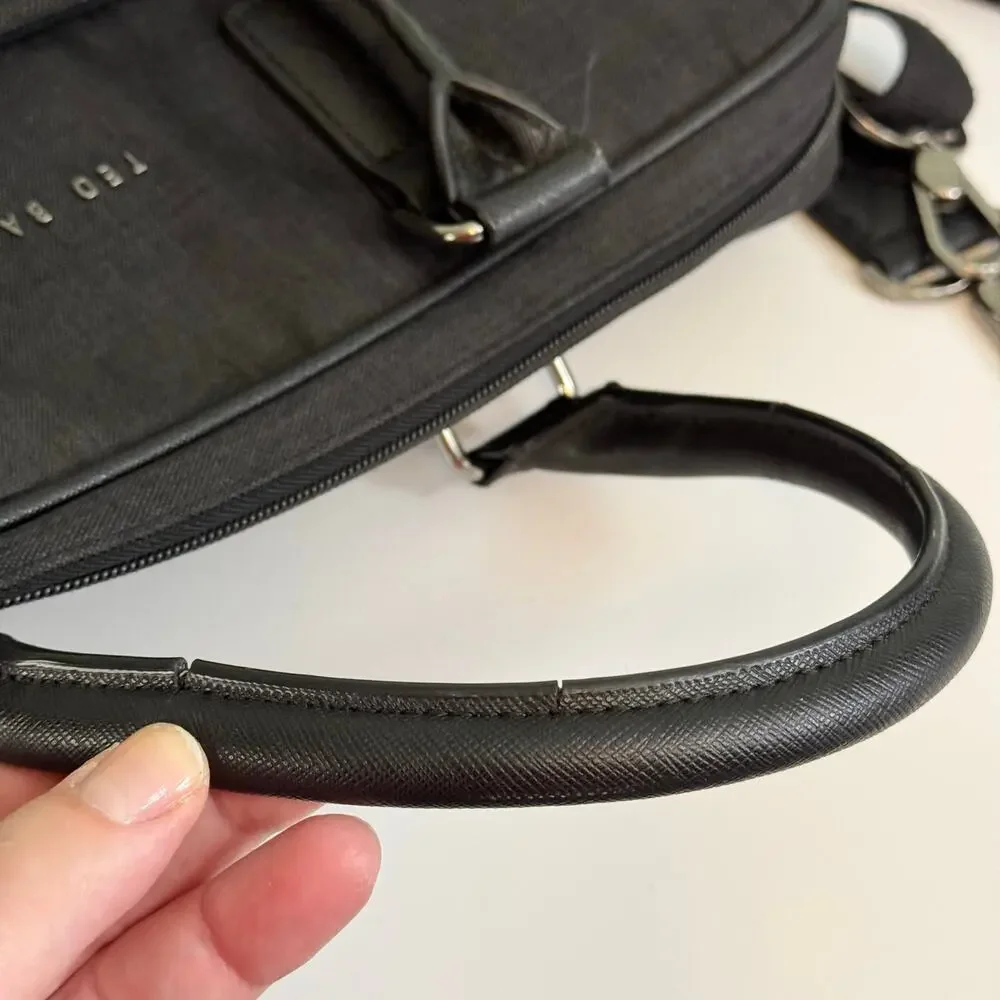 Ted Baker Briefcase Document Messenger Bag Laptop Black 12X15.5 Inches